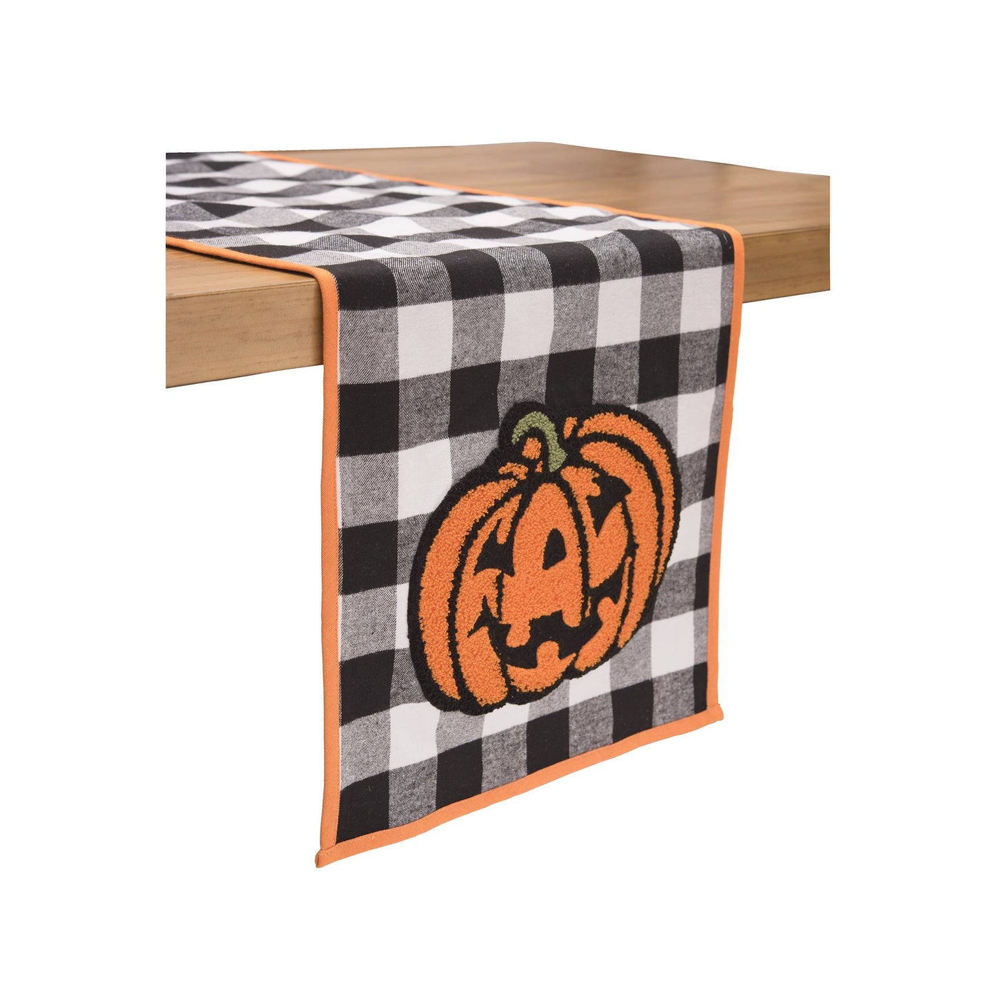 Halloween Jack-o'-lantern Check Table Runner