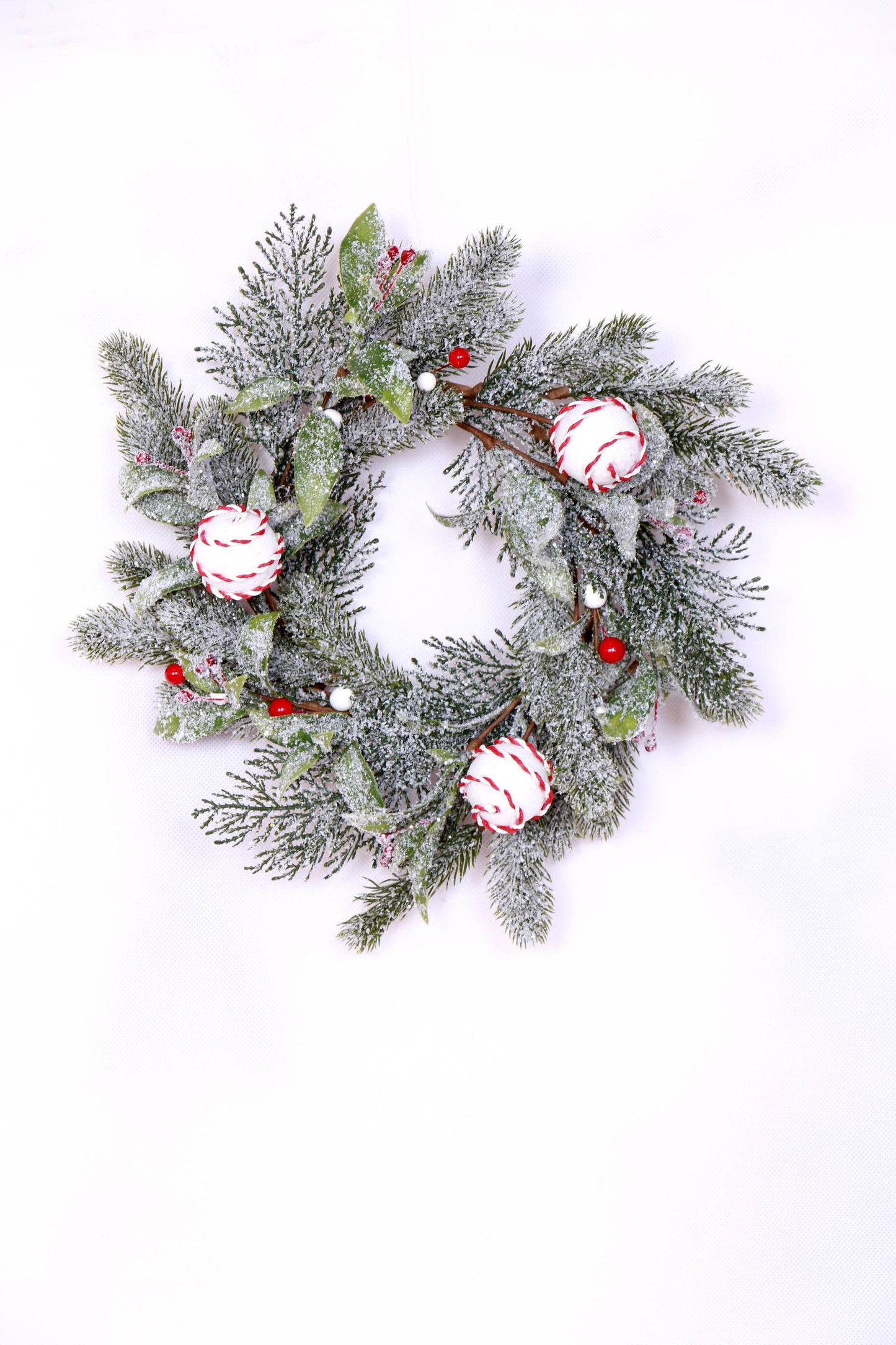 Christmas Peppermint 6.5in Candle Ring