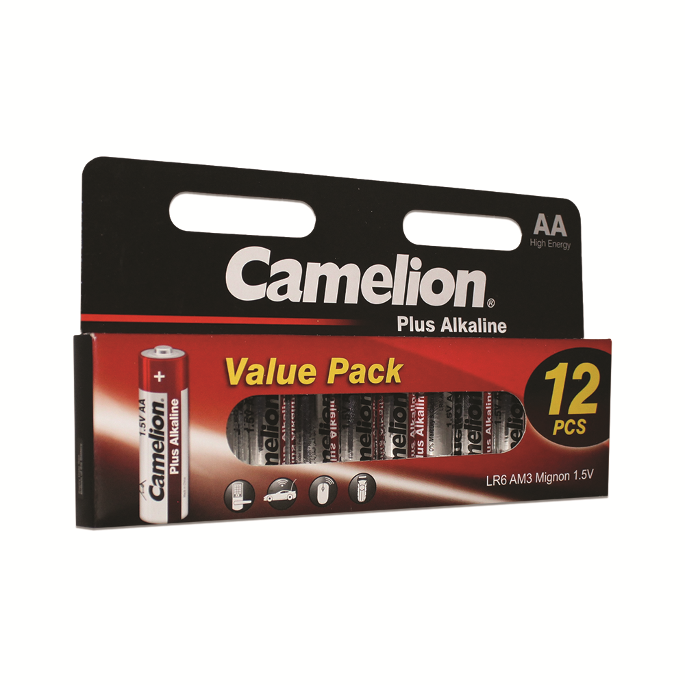 Camelion AA Plus Alkaline Batteries Hangable 12 Pack