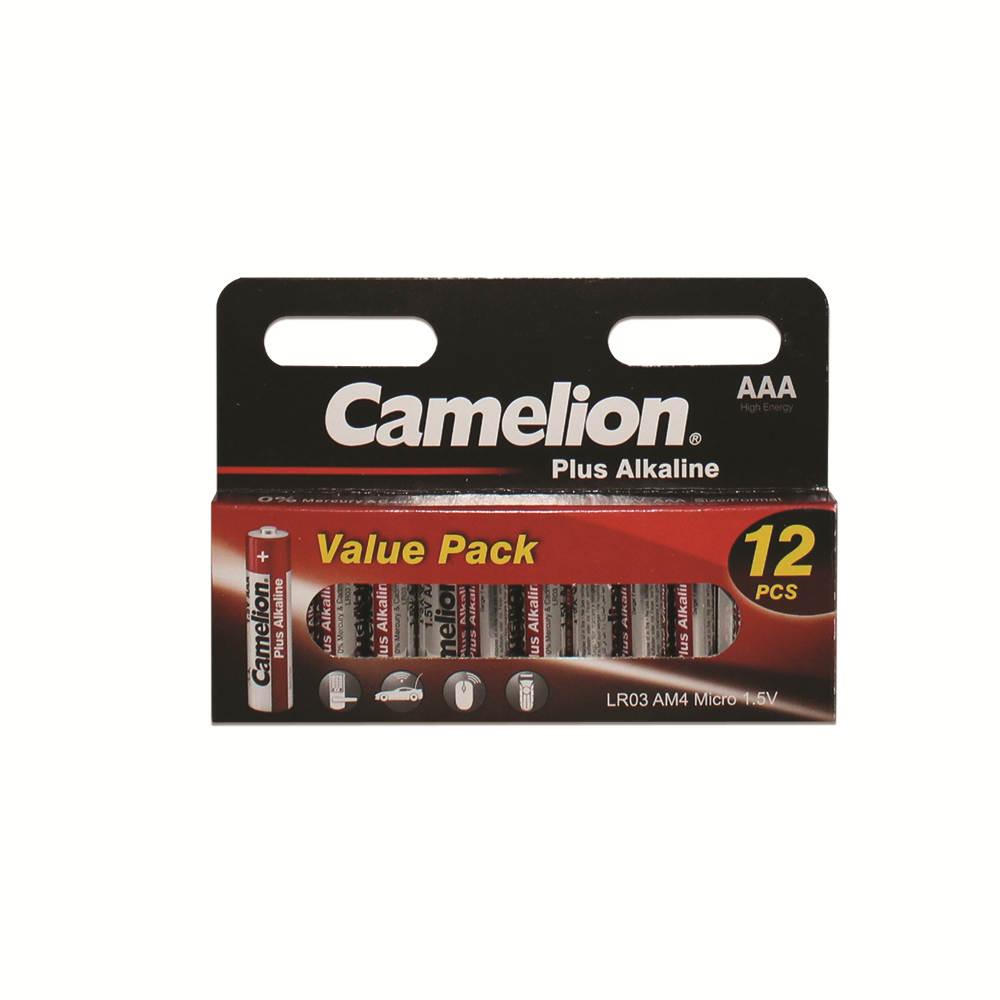 Camelion AAA Plus Alkaline Batteries Hangable 12 Pack