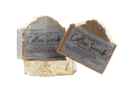 Coffee Scrub Bar Soap: Wood Shelf Cafe Coffee