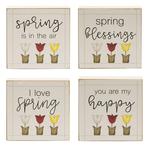 I Love Spring Square Block - Sold Separately