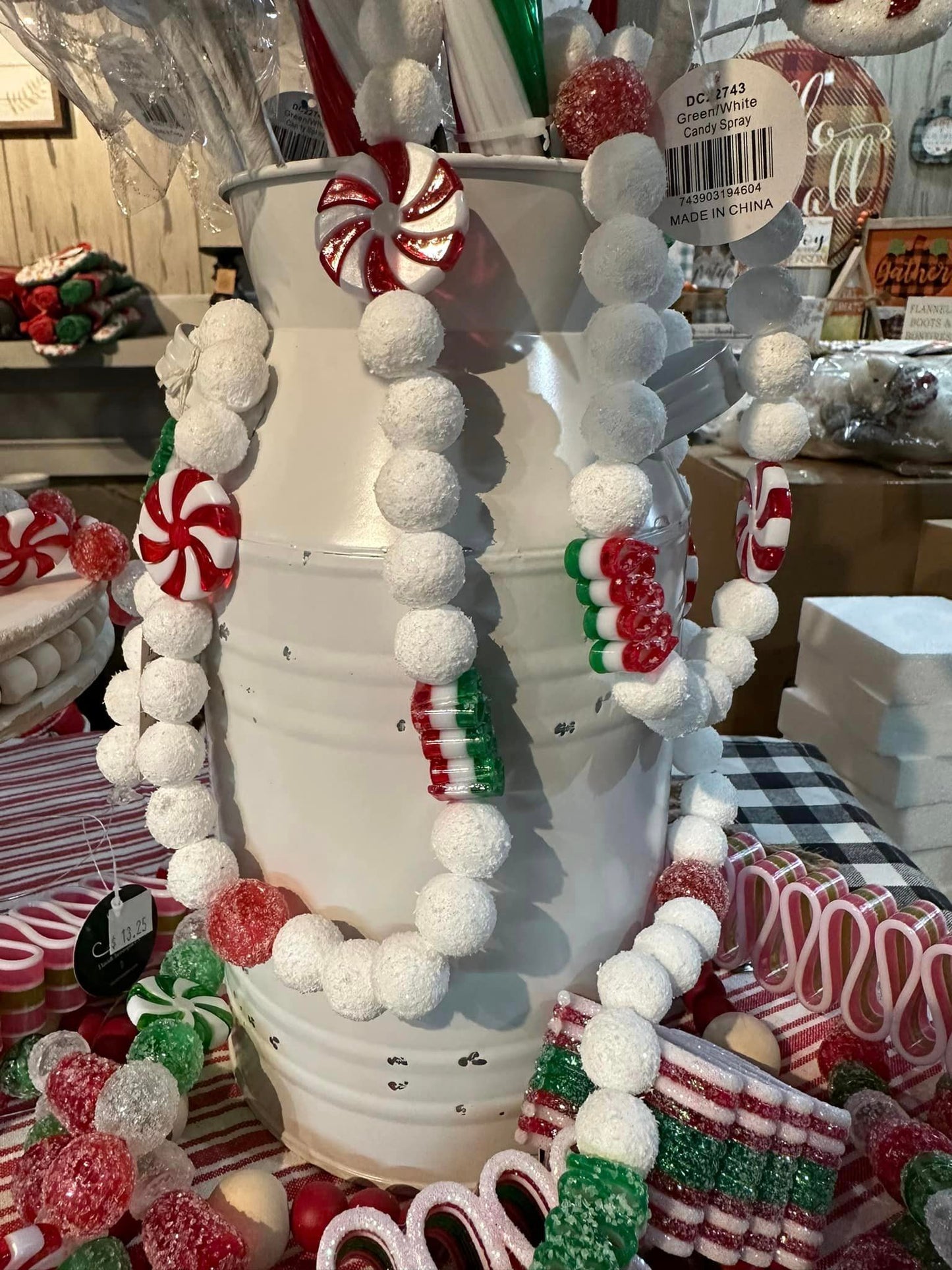 Candy And Ball Garland - Red White Green 72"