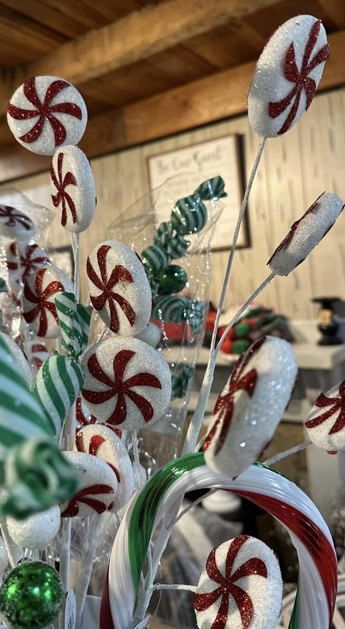 Peppermint Candy Stem - Red/White 26.25"