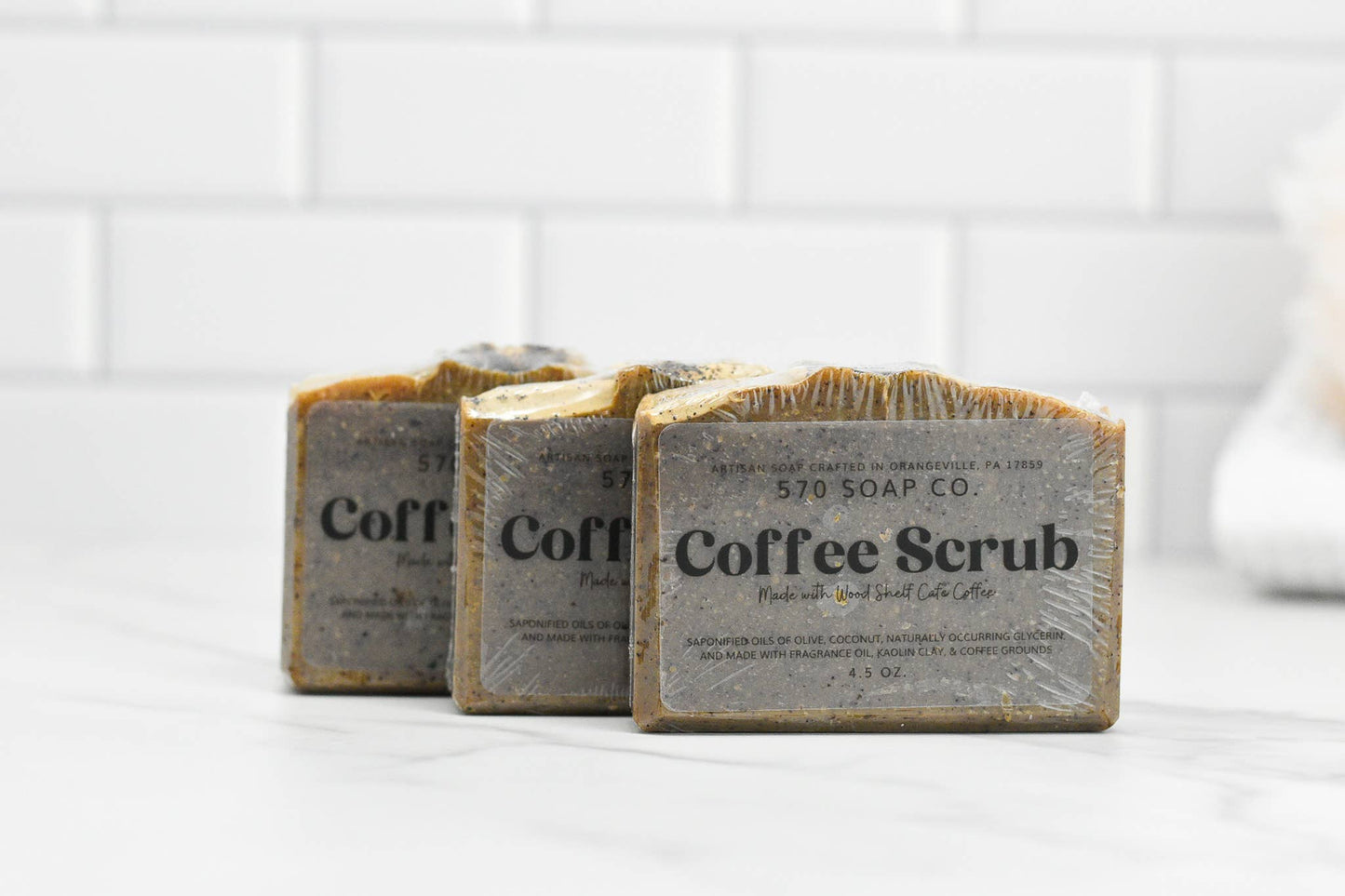 Coffee Scrub Bar Soap: Wood Shelf Cafe Coffee