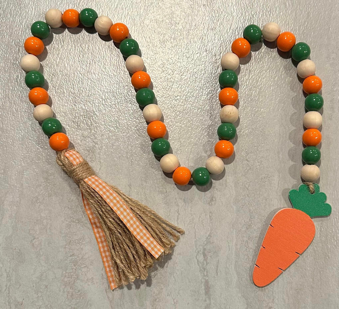 Carrot Wood Bead Garland - 34"