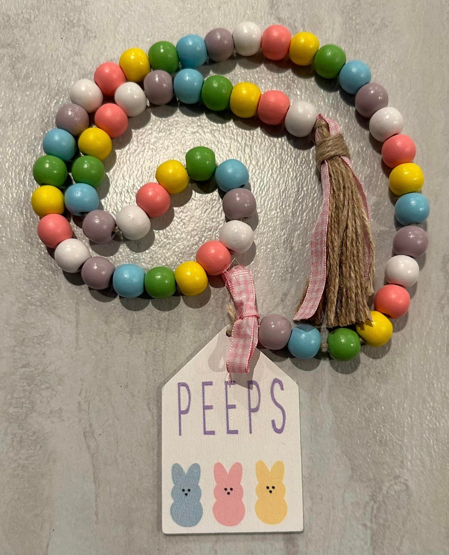 PEEPS Wood Bead Garland - 36"