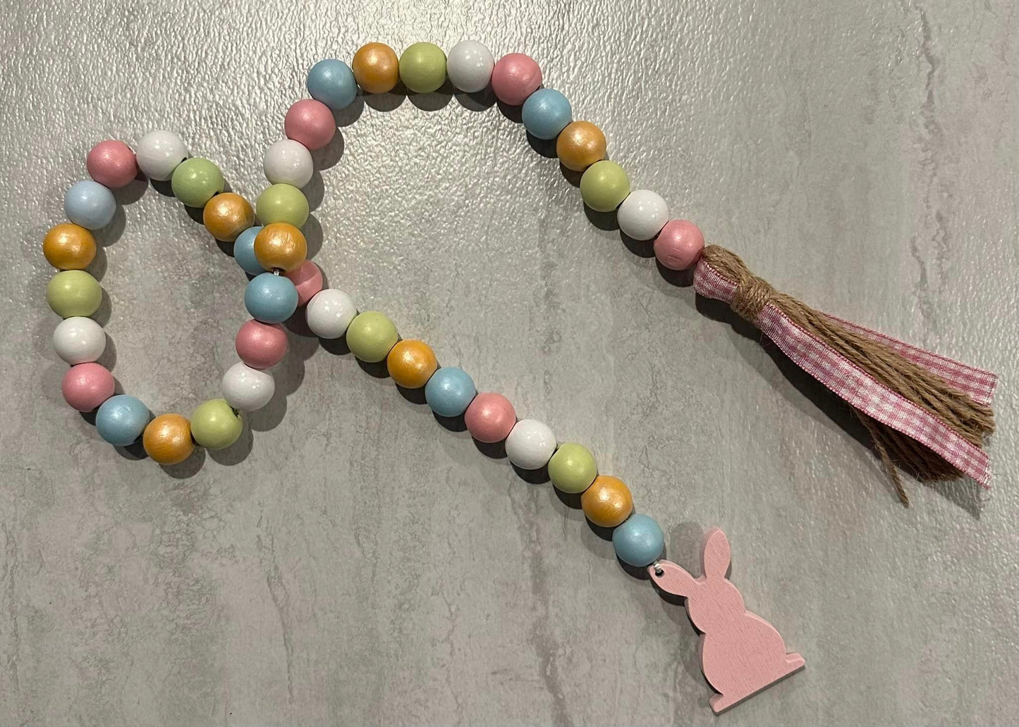 Bunny Wood Bead Garland - 30"