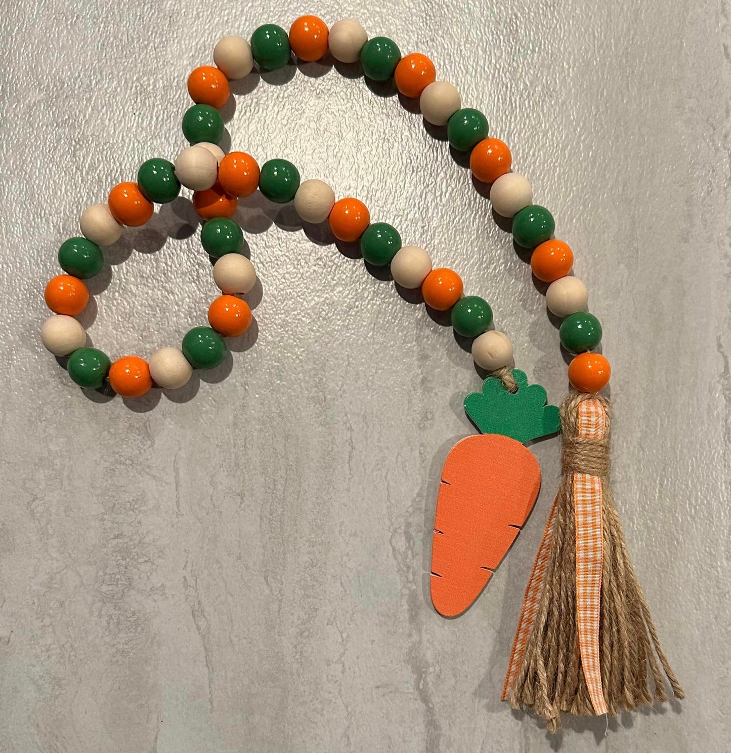 Carrot Wood Bead Garland - 34"