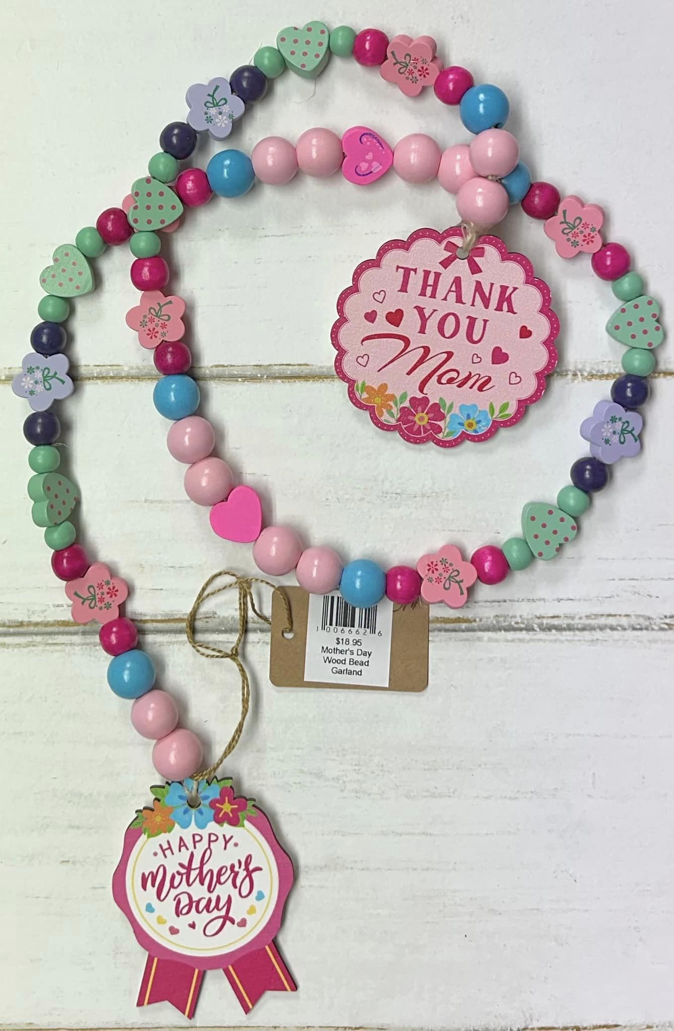 Mother's Day Wood Bead Garland