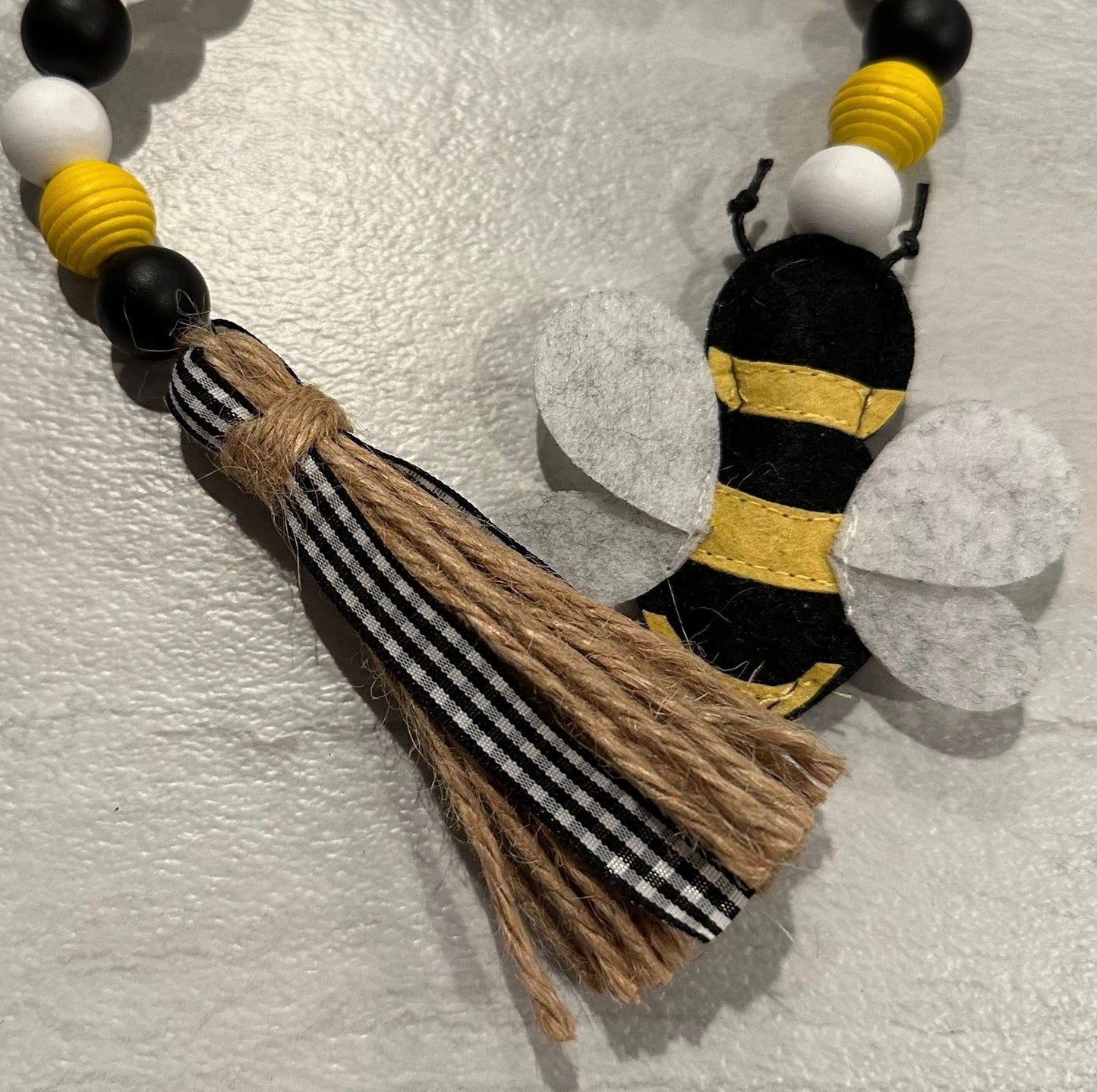 Bumble Bee Wood Bead Garland - 28"