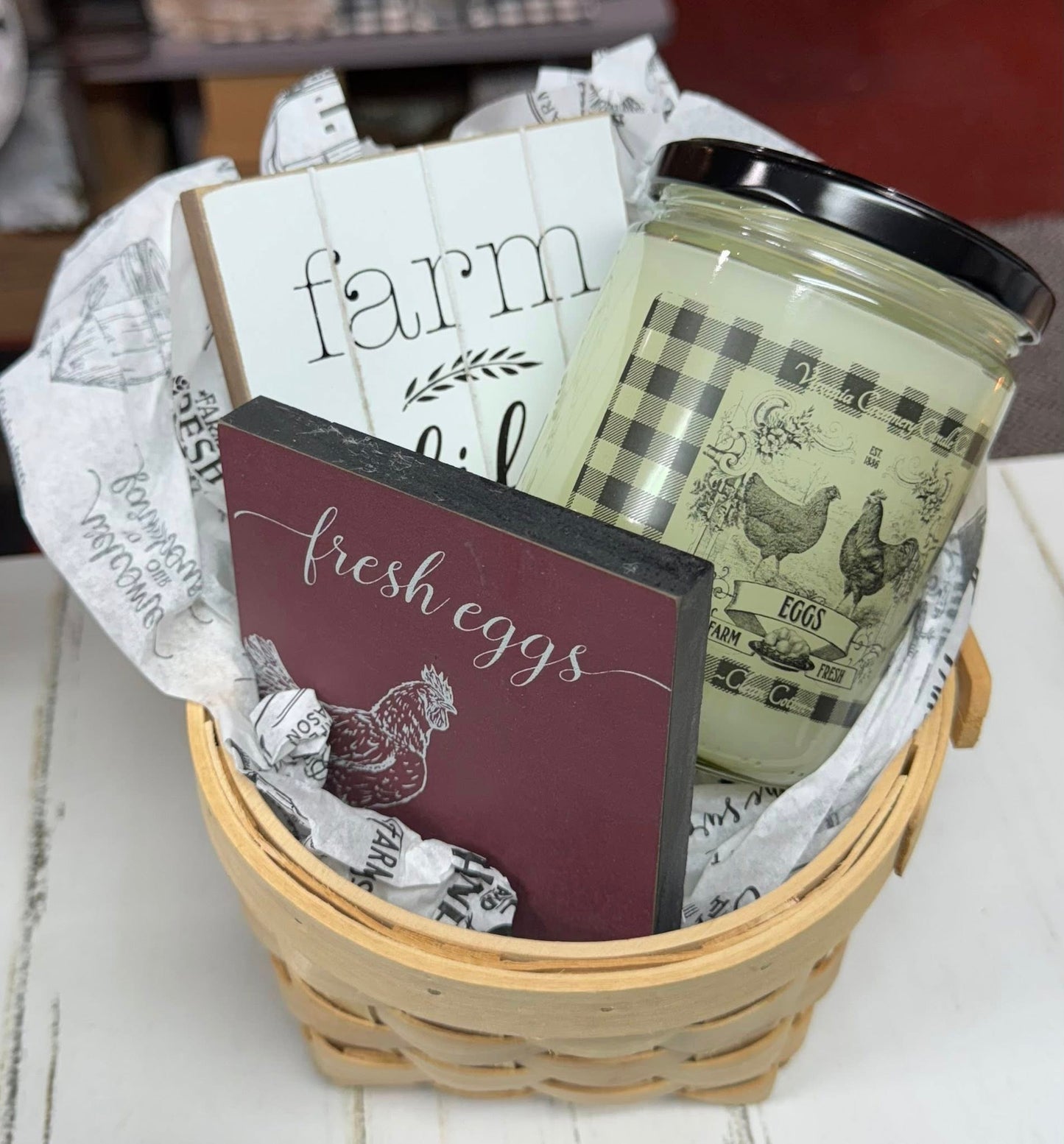 Farmhouse Candle Gift Basket