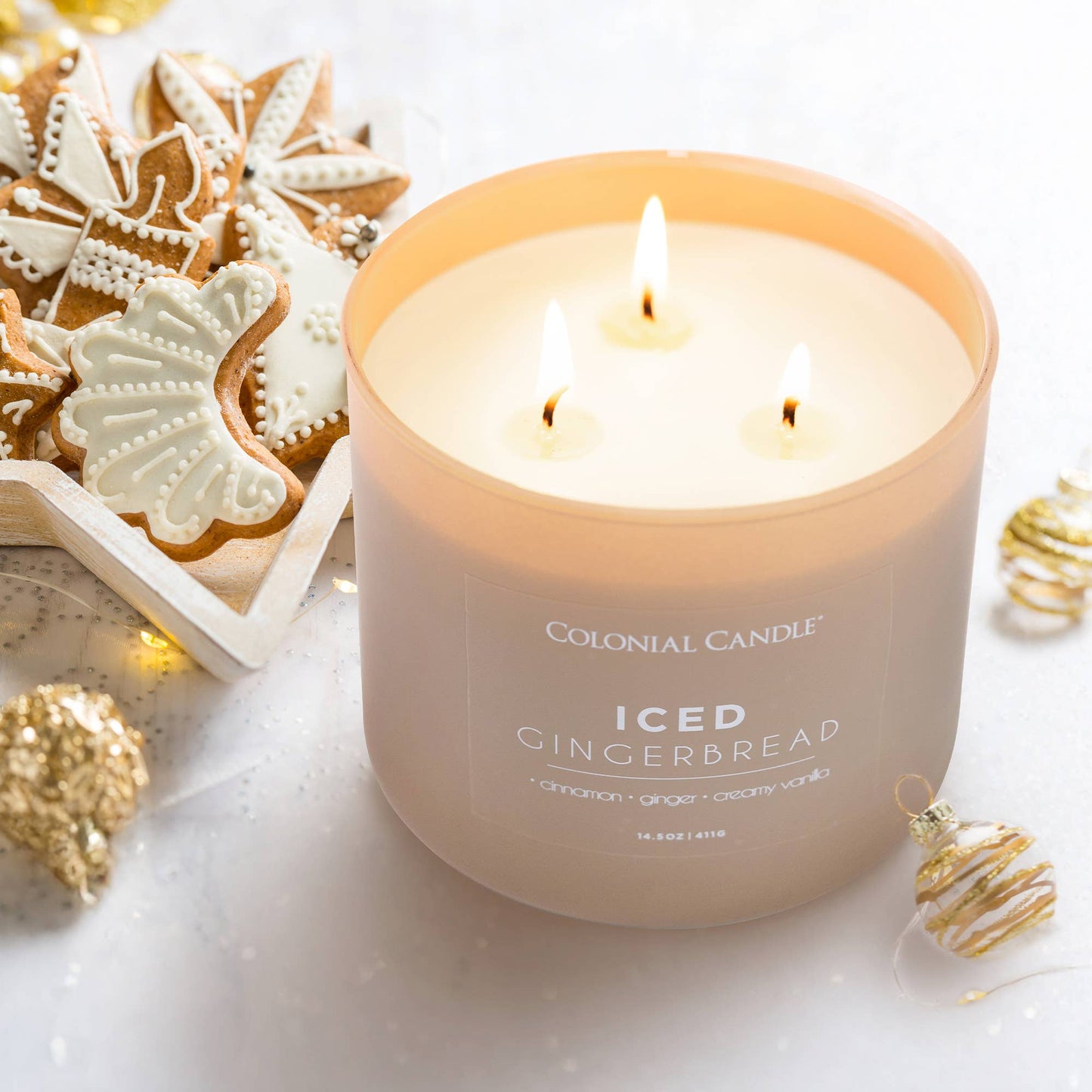 Iced Gingerbread Scented Jar Candle, Soy Blend Wax, 14.5oz