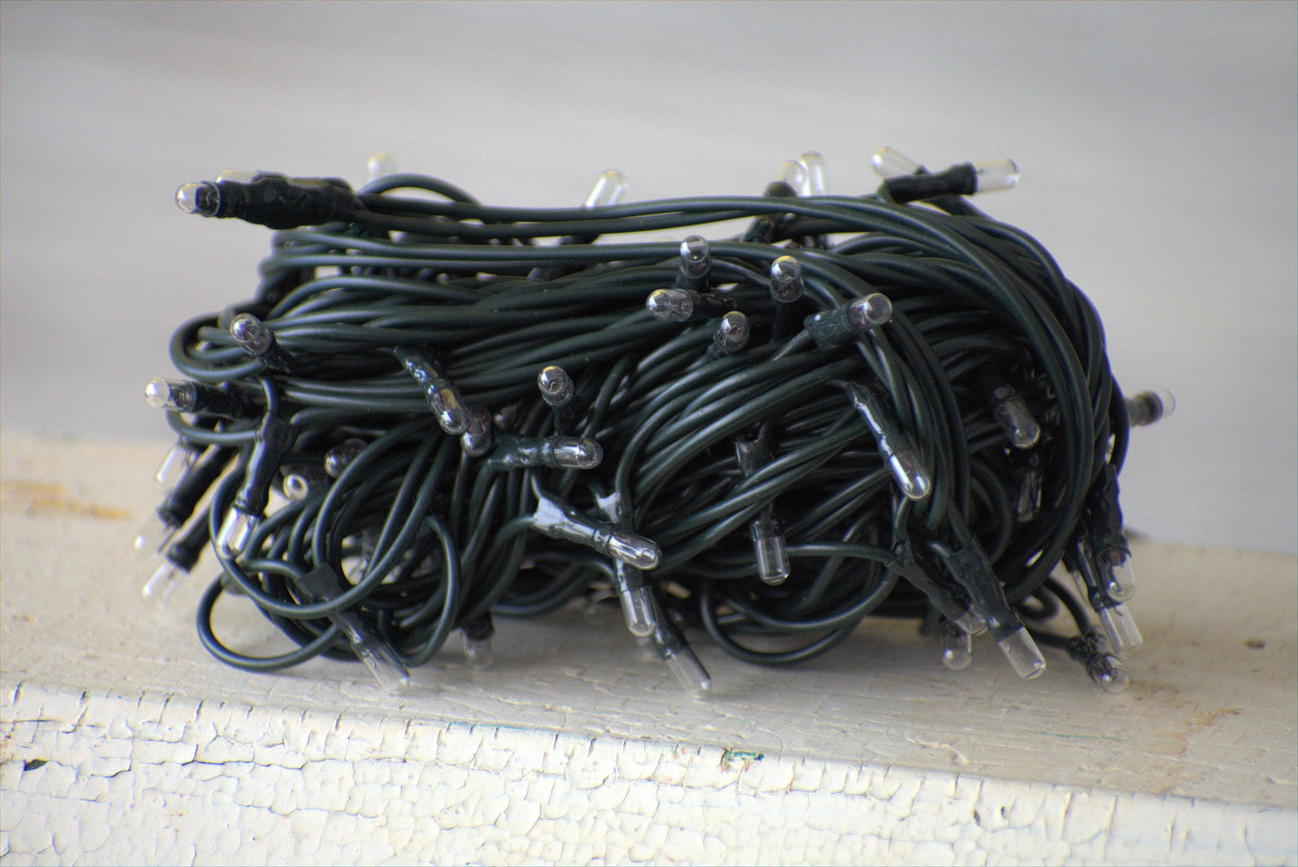 140 Bulb Primitive RICE String Light 26ft Green Cord