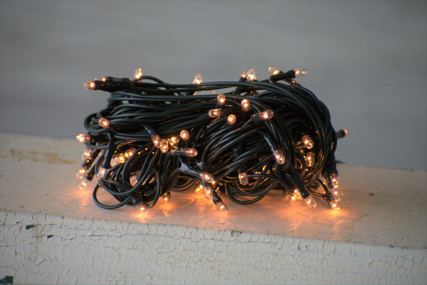 35 Bulb Primitive RICE String Lights 7.5ft Green Cord