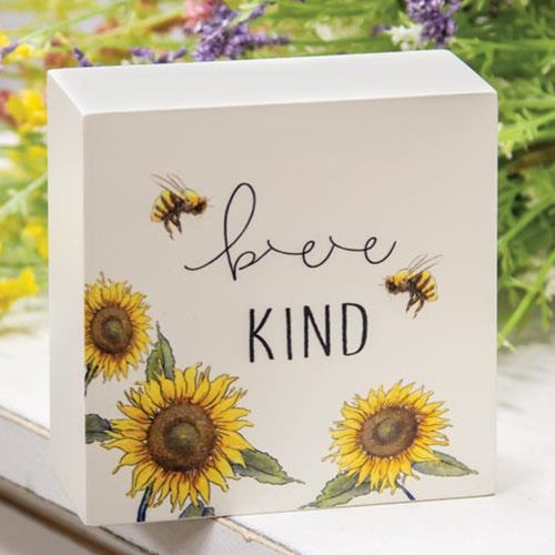 Bee Kind Sunflower Box Sign