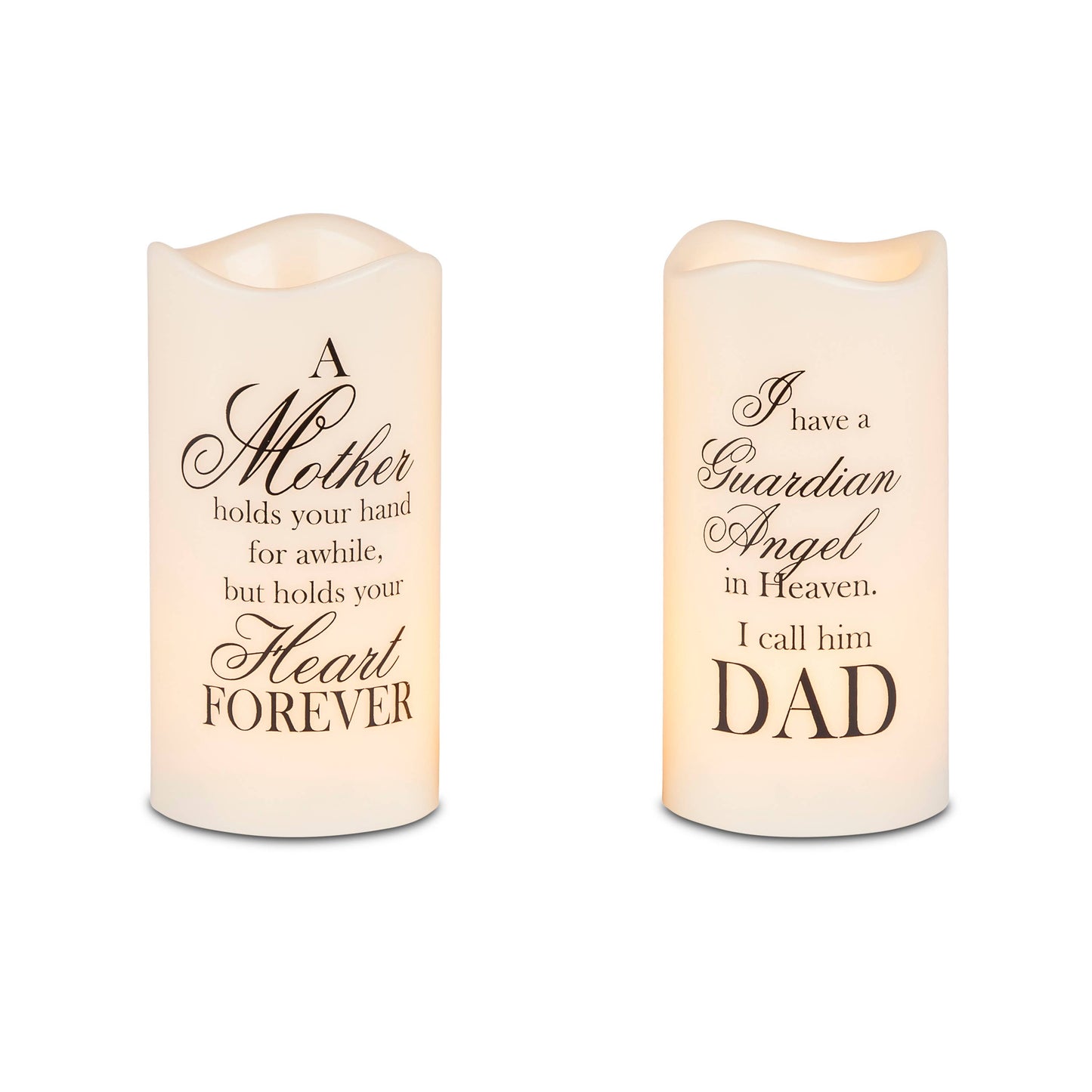 3" x 6" Mother/Dad Resin Candle, Timer, D