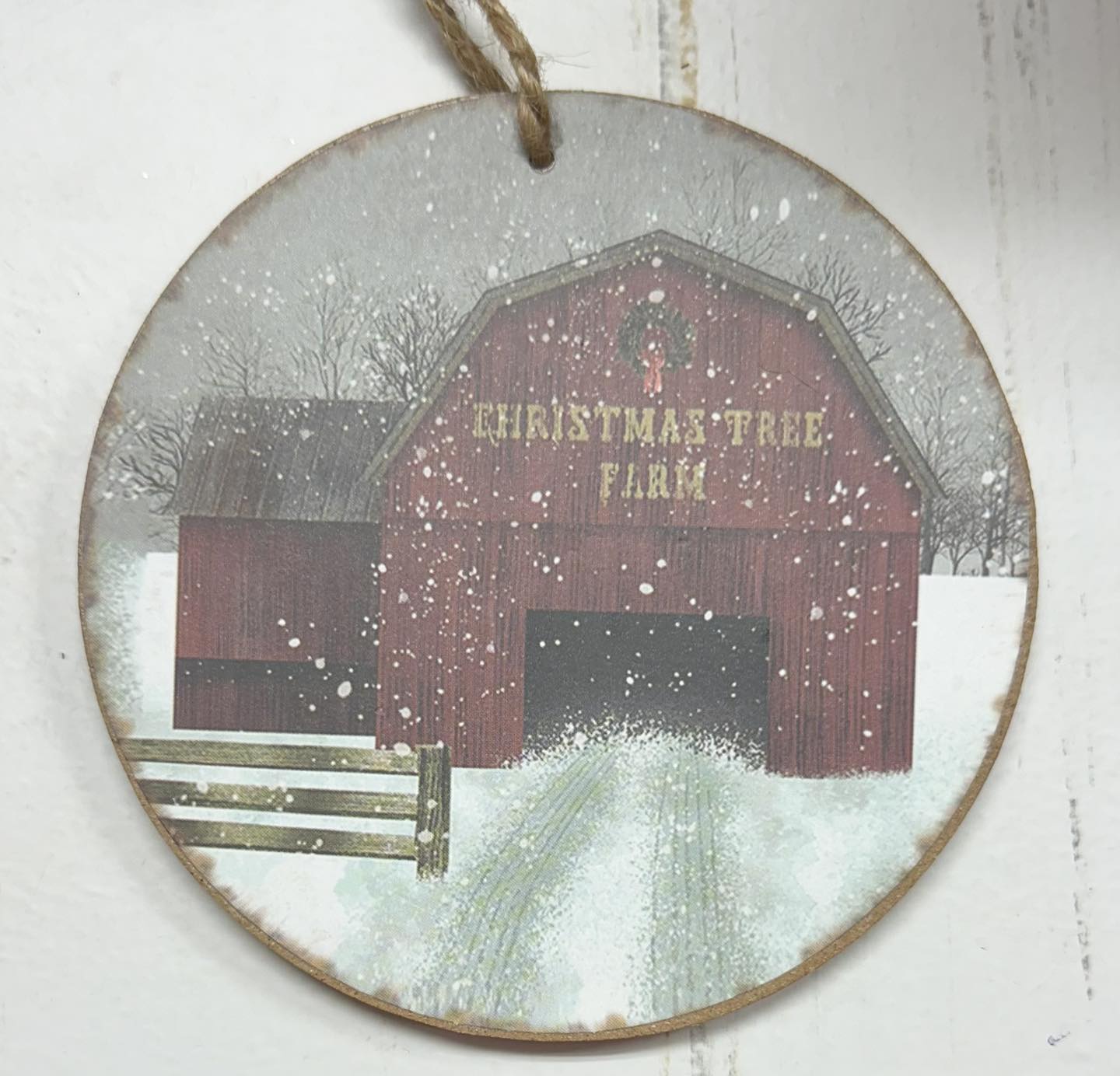 Cut Your Own Tree Round Ornament