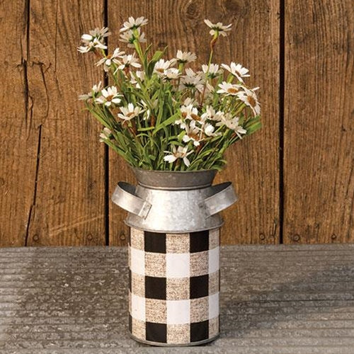 Black & White Buffalo Check Milk Can, Large