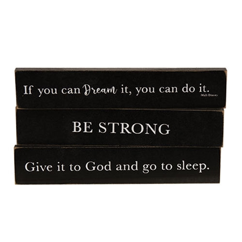 Be Strong Wooden Block, 3 Asstd.