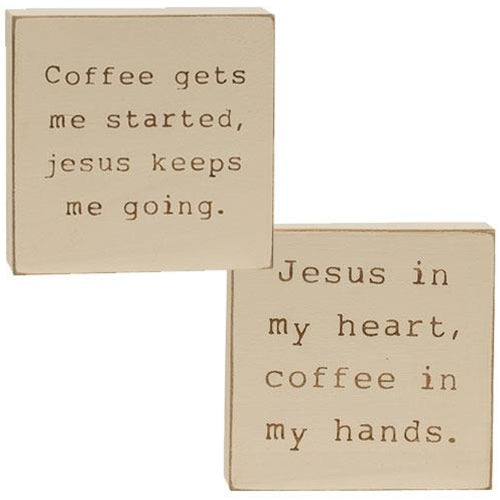 Coffee & Jesus Engraved Block