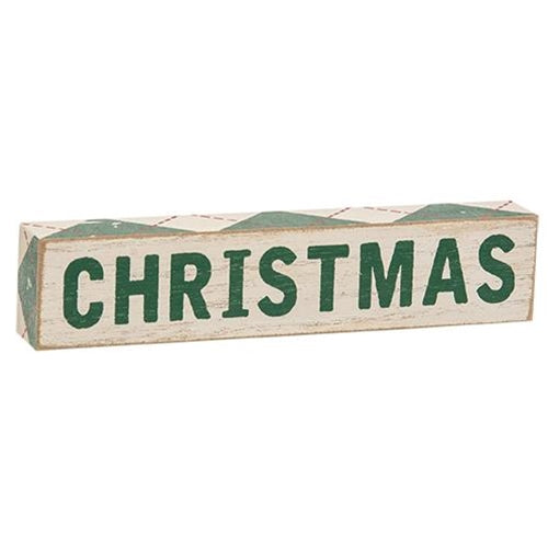 2/Set, Plaid Merry Christmas Wooden Blocks