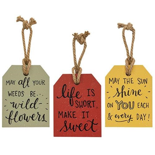 Life Is Short Wooden Tag, 3 Asstd.