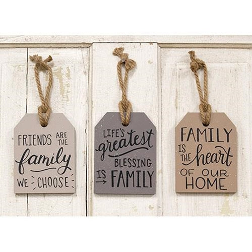 Heart of the Home Wooden Tag Ornament, 3 Asstd.