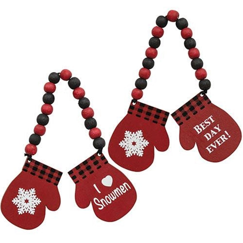 Best Day Ever Beaded Hanging Mittens