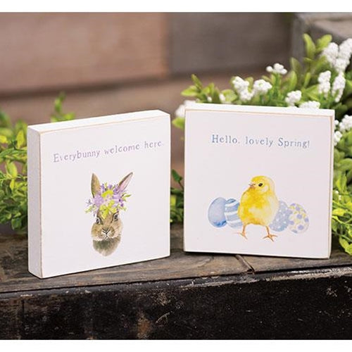 Everybunny Welcome Square Block, 2 Asstd.