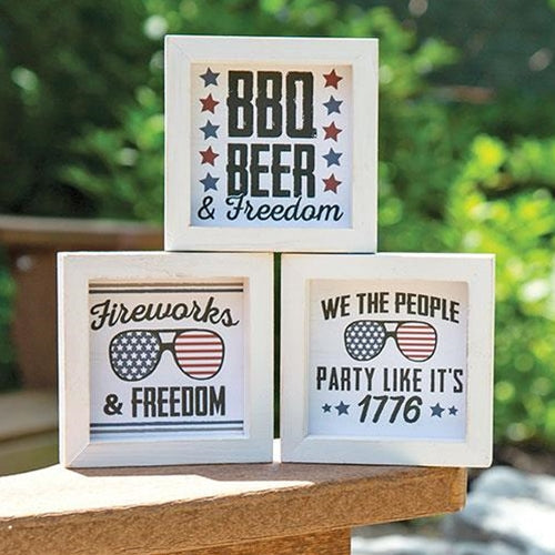 Party Like It's 1776 Mini Square Frame, 3 Asstd.