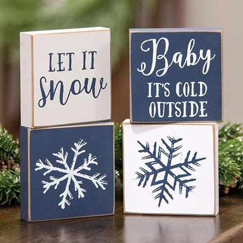 Let It Snow/Snowflake Square Block