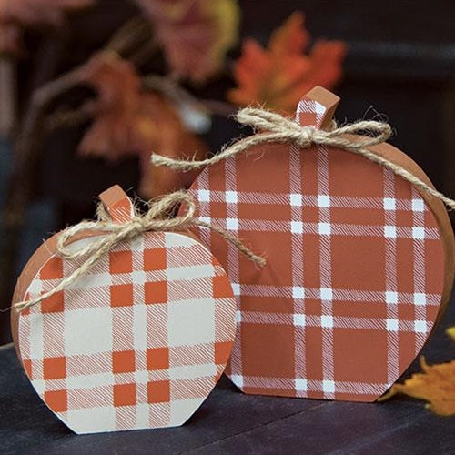 Plaid Wooden Apple Sitters