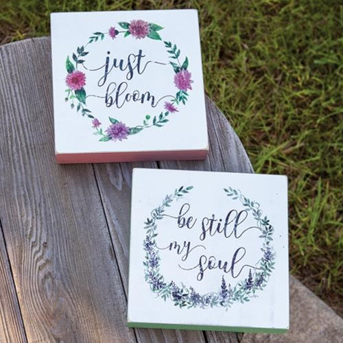 Just Bloom Box Sign, 2 Asst.