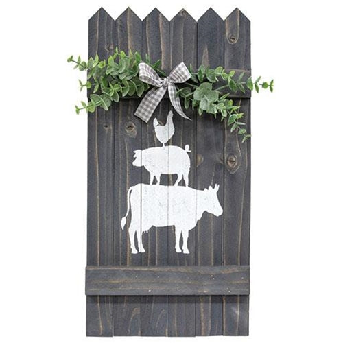 Rustic Wood Animal Stack Hanging Fence