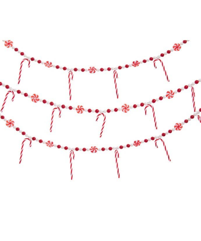 6'PLASTIC CANDY CANE GARLAND