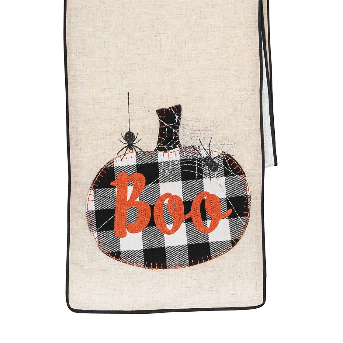 Halloween Franklin Black Boo Table Runner
