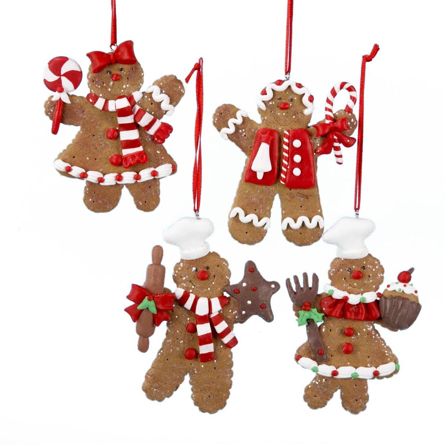 4"CLAYDOUGH GINGERBREAD ORNAMENT 4/ASSTD