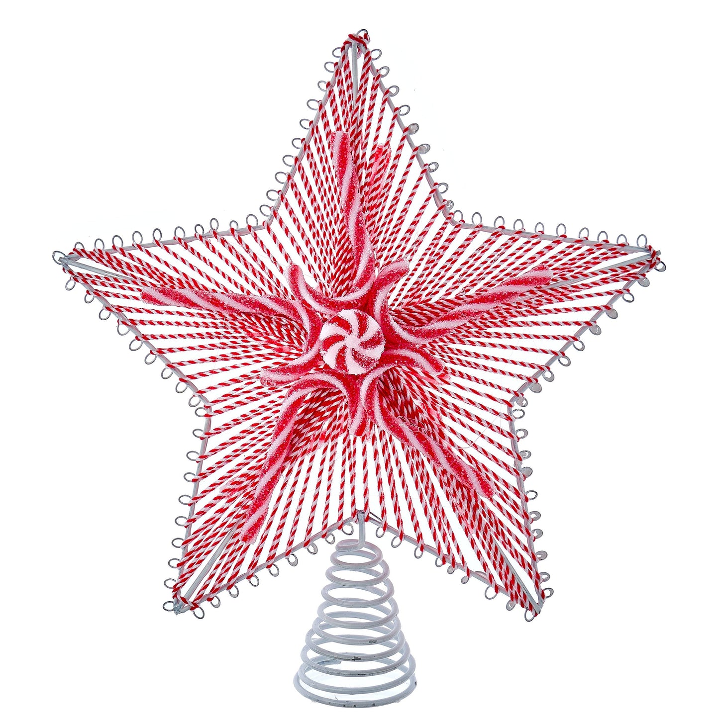 11“ Un-Lit Peppermint Star Treetop