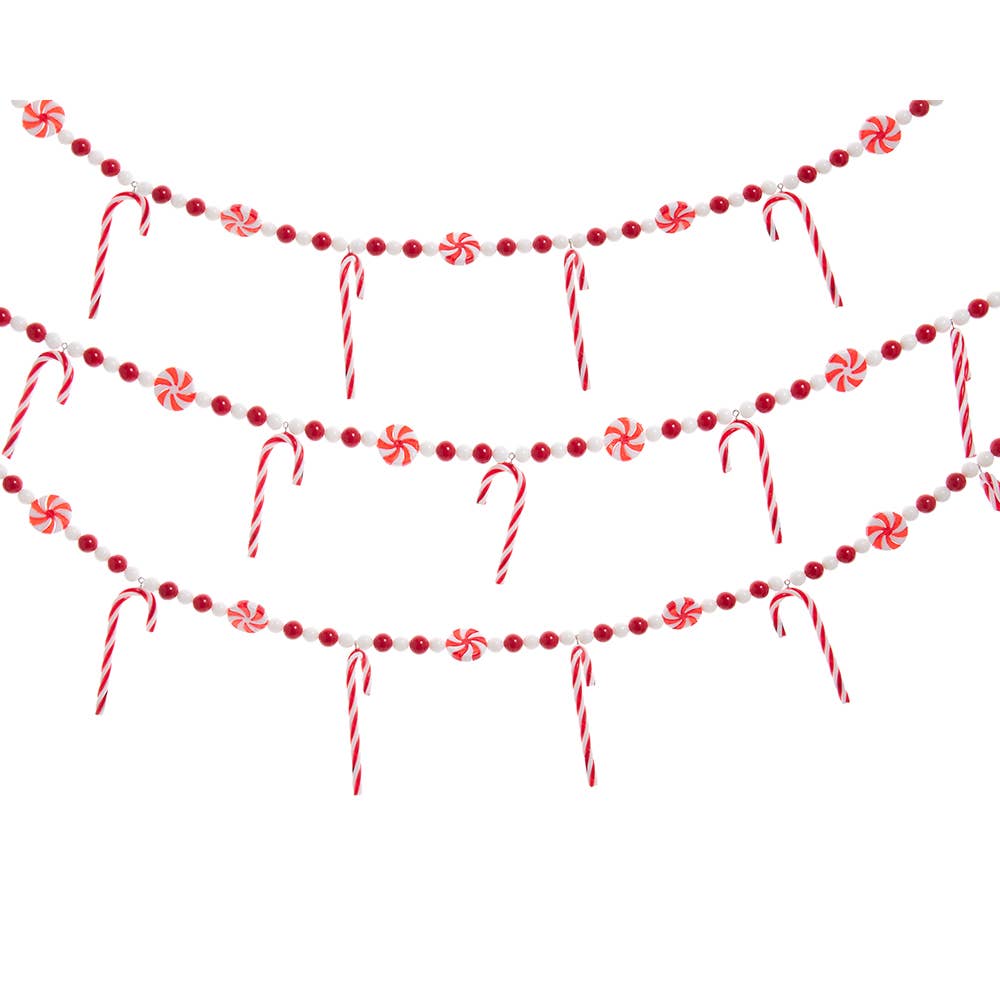 6'PLASTIC CANDY CANE GARLAND