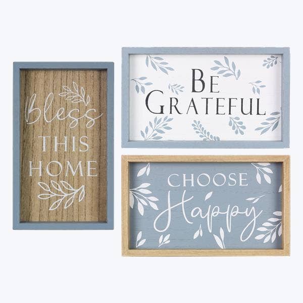 Wood Framed Rectangular Tabletop/Wall Fall Sign 3 Ast