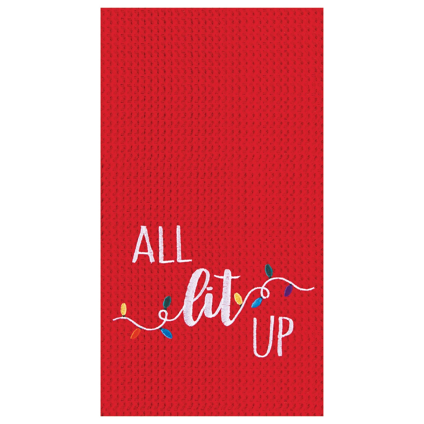 Christmas Lights All Lit Up Kitchen Towel