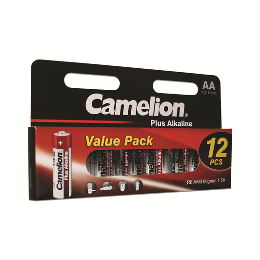 Camelion AA Plus Alkaline Batteries Hangable 12 Pack