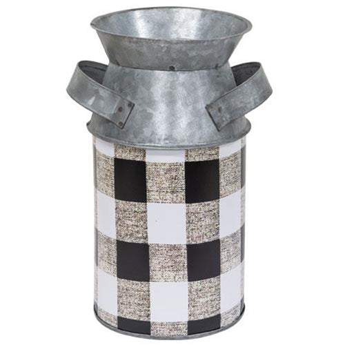 Black & White Buffalo Check Milk Can, Small