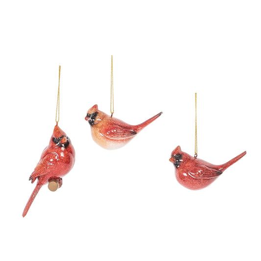 Christmas Cardinal Ornament 3 assorted