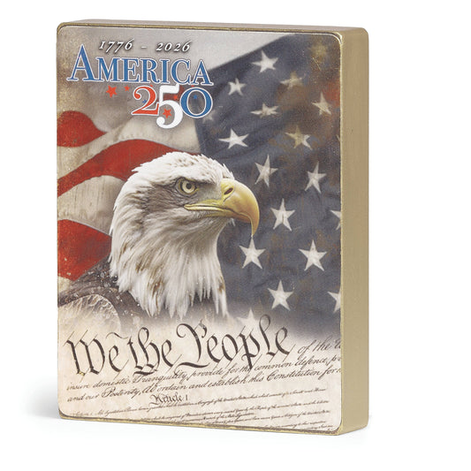 America 250 Wood Block, 4.5"H