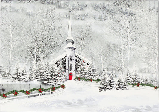 Snowy Steeple Deluxe Boxed Holiday Cards