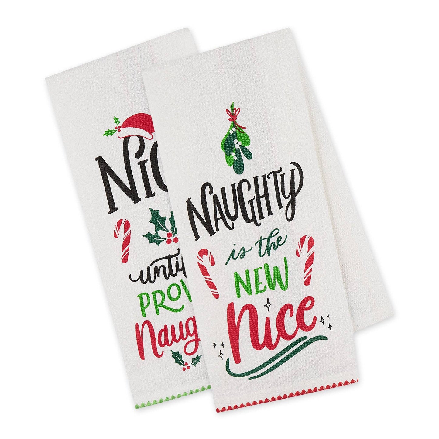 Naughty & Nice Dishtowel Set Of 2