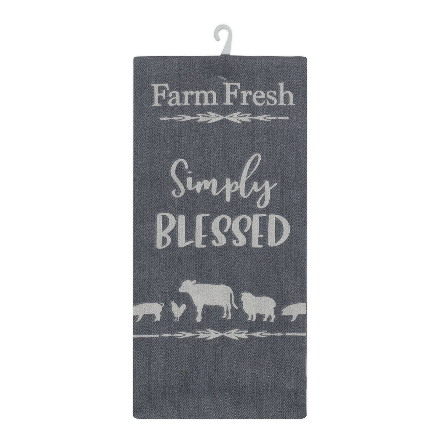 "Farm Fresh, Simply Blessed" Decorative Kitchen Towel