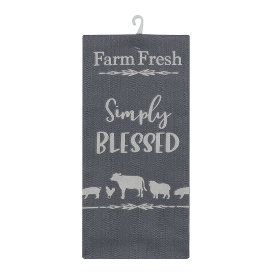 "Farm Fresh, Simply Blessed" Decorative Kitchen Towel